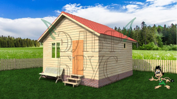 Баня из бруса ДУШКА 4х4  м.